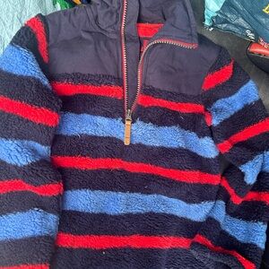Joules Boys Zip Up Sweater in Navy, Red, and Blue